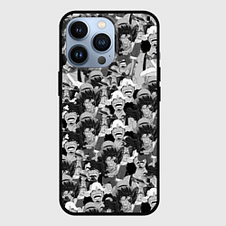 Чехол для iPhone 13 Pro Манки Д Луффи, One Piece ЧБ, цвет: 3D-черный