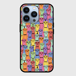 Чехол для iPhone 13 Pro Красочные Сурикаты, цвет: 3D-черный