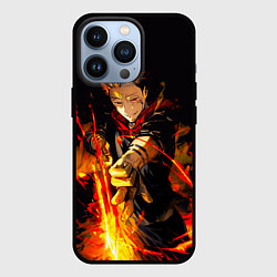 Чехол для iPhone 13 Pro Сукуна стреляет пламенем Магическая битва, цвет: 3D-черный