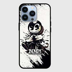 Чехол для iPhone 13 Pro Bendy And The Ink Machine Бенди прибит доской, цвет: 3D-черный