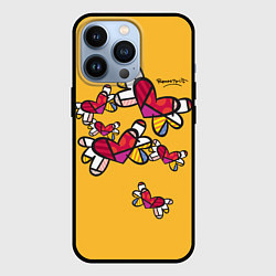 Чехол для iPhone 13 Pro Romero Britto - flying hearts, цвет: 3D-черный