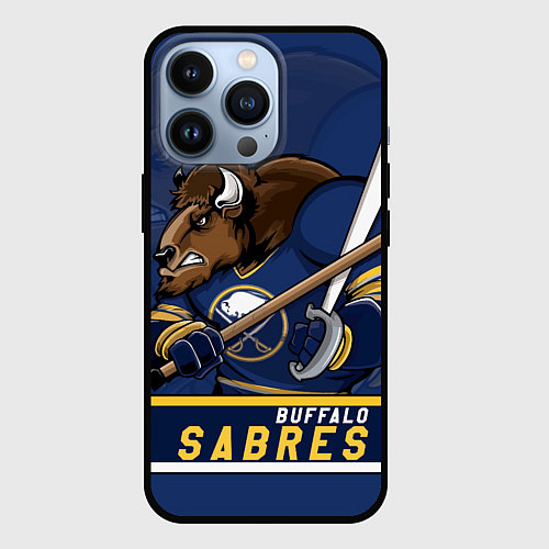 Чехол iPhone 13 Pro Баффало Сейберз, Buffalo Sabres / 3D-Черный – фото 1