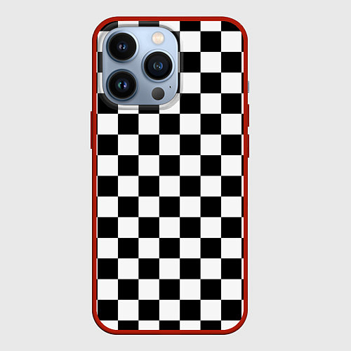 Чехол iPhone 13 Pro Chess Squares Cubes / 3D-Красный – фото 1