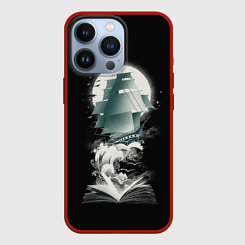 Чехол iPhone 13 Pro Книга Путешествий / 3D-Красный – фото 1