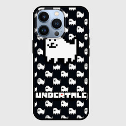 Чехол для iPhone 13 Pro UNDERTALE DOG AND LOGO УНДЕРТАЛЕ, цвет: 3D-черный