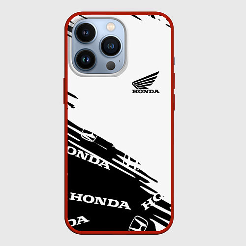 Чехол iPhone 13 Pro Honda sport pattern / 3D-Красный – фото 1