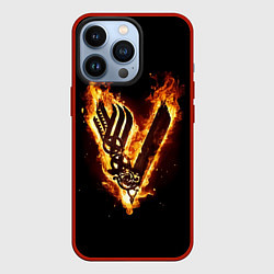 Чехол для iPhone 13 Pro Викинги: Вальхалла, логотип, цвет: 3D-красный