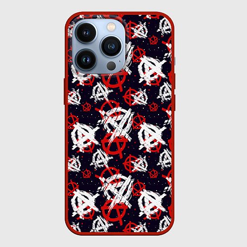 Чехол iPhone 13 Pro Анархия текстура / 3D-Красный – фото 1