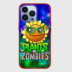 Чехол для iPhone 13 Pro Plants vs Zombies подсолнух, цвет: 3D-красный