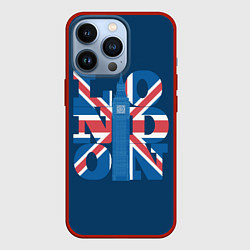 Чехол для iPhone 13 Pro LONDON Лондон, цвет: 3D-красный