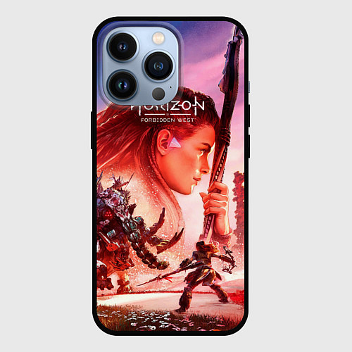 Чехол iPhone 13 Pro Horizon Forbidden West game poster / 3D-Черный – фото 1