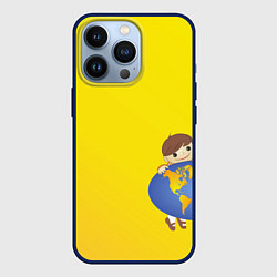 Чехол для iPhone 13 Pro Мальчик из советского Атласа Мир, цвет: 3D-тёмно-синий