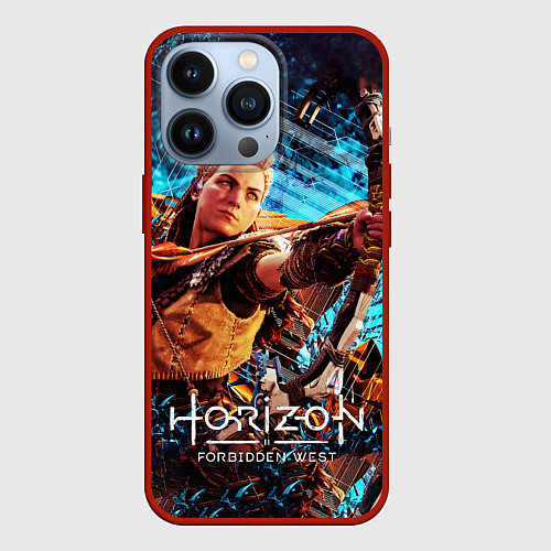 Чехол iPhone 13 Pro Horizon Forbidden West - Элой арт / 3D-Красный – фото 1