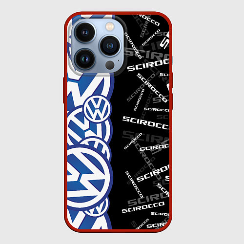 Чехол iPhone 13 Pro Volkswagen Scirocco Half Pattern / 3D-Красный – фото 1