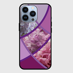 Чехол для iPhone 13 Pro Весна Полосатый принт Сирень, цвет: 3D-черный