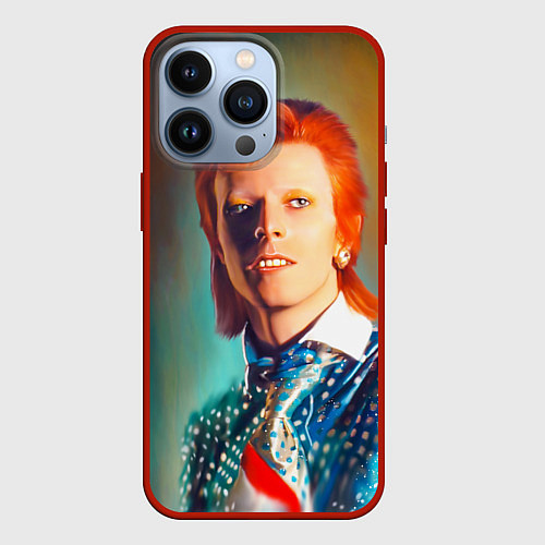 Чехол iPhone 13 Pro Ziggy Stardust Portrait / 3D-Красный – фото 1