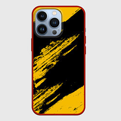 Чехол для iPhone 13 Pro BLACK AND YELLOW GRUNGE ГРАНЖ, цвет: 3D-красный