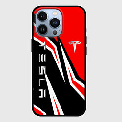 Чехол для iPhone 13 Pro ТЕСЛА - КРАСНЫЙ СПОРТИВНЫЙ, цвет: 3D-черный