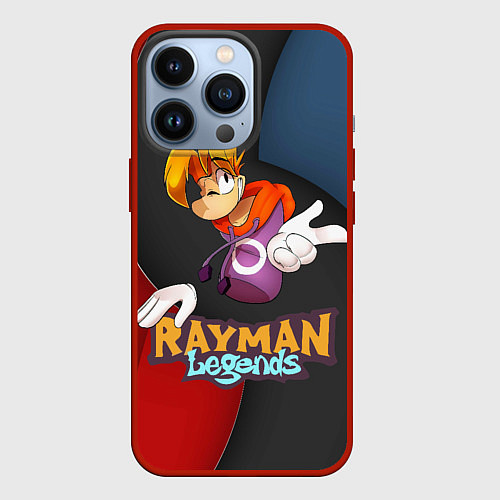 Чехол iPhone 13 Pro Rayman на абстрактном фоне / 3D-Красный – фото 1