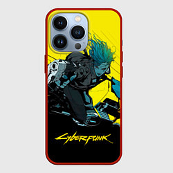 Чехол для iPhone 13 Pro Vi Ви на мотоцикле cyberpunk 2077, цвет: 3D-красный