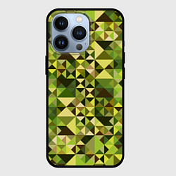 Чехол для iPhone 13 Pro Камуфляж Призма - лес, цвет: 3D-черный