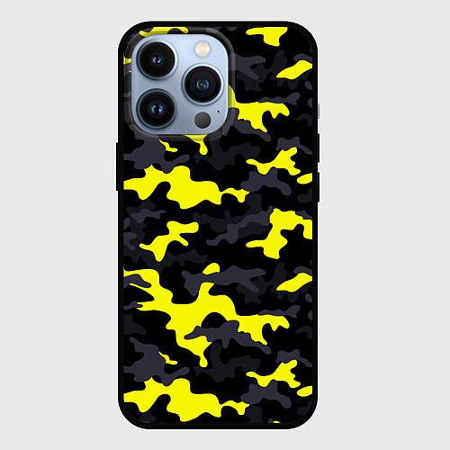 Чехол iPhone 13 Pro Black Camo / 3D-Черный – фото 1