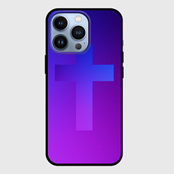 Чехол для iPhone 13 Pro Крест в неоне, цвет: 3D-черный