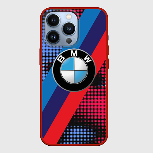 Чехол iPhone 13 Pro BMW Luxury / 3D-Красный – фото 1