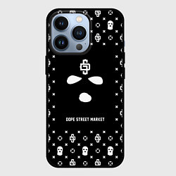 Чехол для iPhone 13 Pro Узор Black Phantom Ski Mask Dope Street Market, цвет: 3D-черный