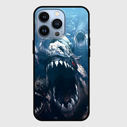 Чехол для iPhone 13 Pro Пираньи Челюсти Монстры, цвет: 3D-черный