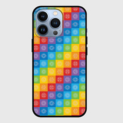 Чехол для iPhone 13 Pro Разноцветные Чакры, цвет: 3D-черный