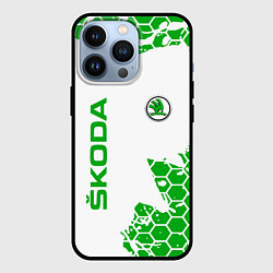 Чехол для iPhone 13 Pro SKODA Логотип СОТЫ, цвет: 3D-черный