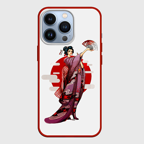 Чехол iPhone 13 Pro Гейша Нико Робин / 3D-Красный – фото 1