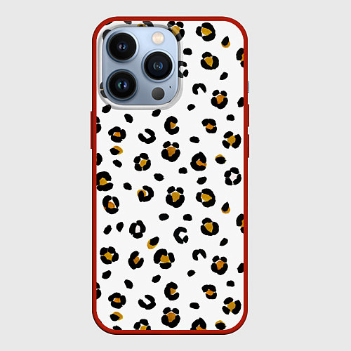 Чехол iPhone 13 Pro Пятна леопарда leopard spots / 3D-Красный – фото 1