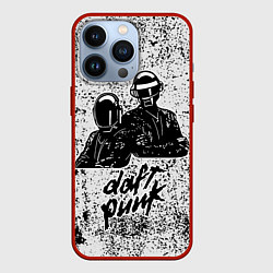 Чехол для iPhone 13 Pro Daft Punk B&W, цвет: 3D-красный