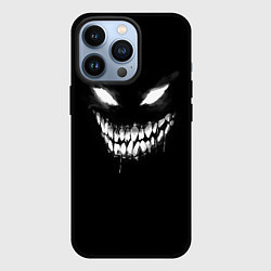 Чехол для iPhone 13 Pro Неоновое лицо монстра, цвет: 3D-черный