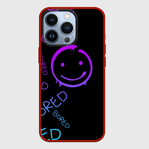 Чехол iPhone 13 Pro Neon Bored Half pattern / 3D-Красный – фото 1