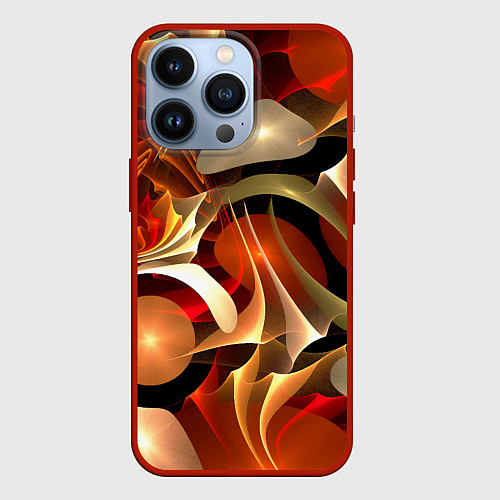 Чехол iPhone 13 Pro Абстрактные цифровые спирали / 3D-Красный – фото 1