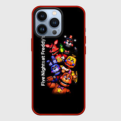 Чехол для iPhone 13 Pro Five Nights at Freddys - FNAF - персонажи игры, цвет: 3D-красный
