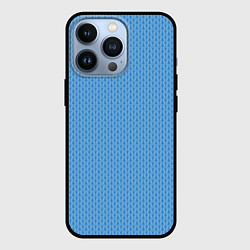 Чехол для iPhone 13 Pro Вязаный узор голубого цвета, цвет: 3D-черный