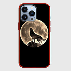 Чехол для iPhone 13 Pro Волк и Полнолуние, цвет: 3D-красный