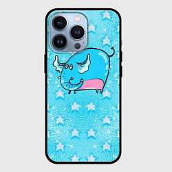 Чехол для iPhone 13 Pro Большой голубой слон, цвет: 3D-черный