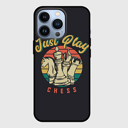 Чехол для iPhone 13 Pro Just Play Шахматы, цвет: 3D-черный