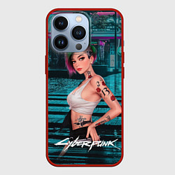 Чехол для iPhone 13 Pro Judy Cyberpunk2077 art, цвет: 3D-красный