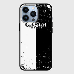 Чехол для iPhone 13 Pro Genshin Impact черноебелое, цвет: 3D-черный