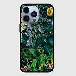 Чехол для iPhone 13 Pro Цветы Темный Сад, цвет: 3D-черный