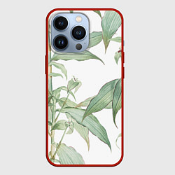 Чехол для iPhone 13 Pro Цветы Яркая Листва, цвет: 3D-красный
