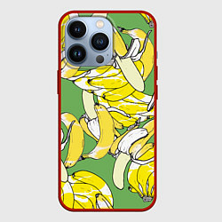 Чехол для iPhone 13 Pro Banana pattern Summer Food, цвет: 3D-красный