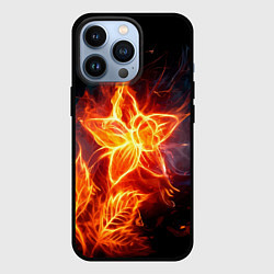 Чехол для iPhone 13 Pro Flower Neon Fashion 2035 Flame, цвет: 3D-черный