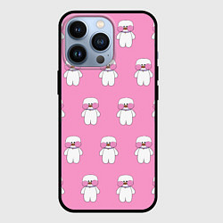 Чехол для iPhone 13 Pro ЛАЛАФАНФАН на розовом фоне, цвет: 3D-черный